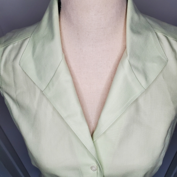 Brooks Brothers 346 Sleeveless Green Dress Top - Picture 4 of 5